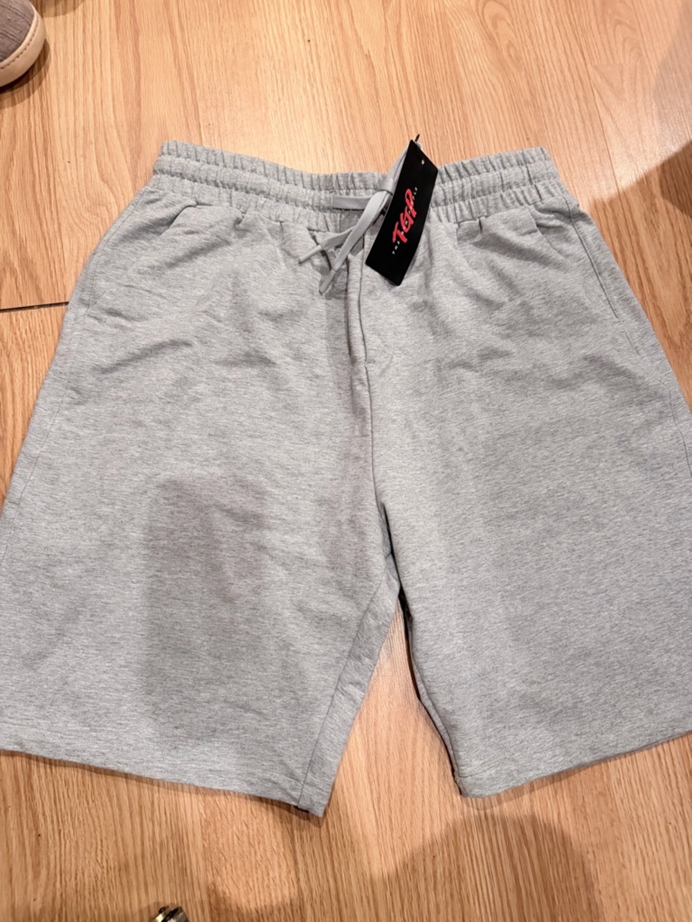 Men's Light Gray Athletic Drawcord Shorts